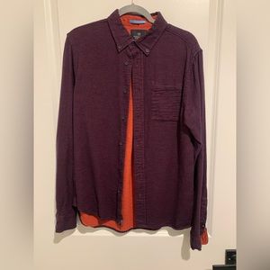Maroon with Orange Scotch and Soda Button down shirt in Large